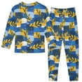 thumbnail image 3 of Pajamama Abstract Blue Yellow Cute Comfortable Cotton Two-piece Pajama Set, 3 of 7