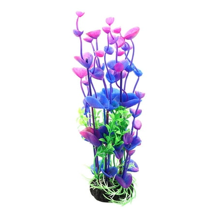 Purple Green 8.3" Landscaping Plant Decoration for Aquarium Fish Tank