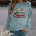 thumbnail image 2 of lcziwo Chandail pour Femmes Imprimé de Noël Laid Décontracté Col Rond Chandails Manches Longues Grande Taille Chandail à Enfiler Manches Longues Chandails Confortables Vert,TG, 2 of 4
