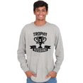 thumbnail image 5 of Cool Trophy Husband Number 1 Hubby Men's Long Sleeve Tee T Shirt Brisco Brands S, 5 of 6