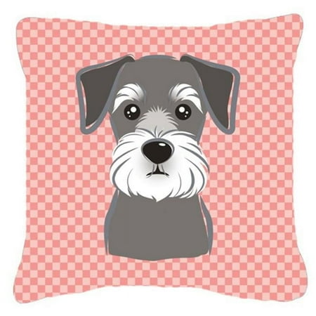 Dog Face Checkerboard Design Fabric Decorative Pillow