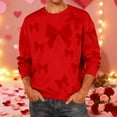 thumbnail image 4 of Mifsaly Couples Matching Sweatshirts Cotton Womens Bow Print Valentine Sweatshirt Long Sleeve Crewneck Pullover Tops Spring Summer Unisex Outfits 2026, 4 of 9