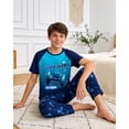 thumbnail image 3 of Fiodrimy Boys Pajamas Little Big Boys Short Sleeves and Pants Pajamas 2-Piece Pjs Set Kids Sleepwear Size 8-14, 3 of 7
