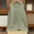 thumbnail image 6 of ITSAME Womens Cotton Tank Tops Crewneck Sleeveless Shirts Summer Loose Casual Tops Green Size 2XL, 6 of 8