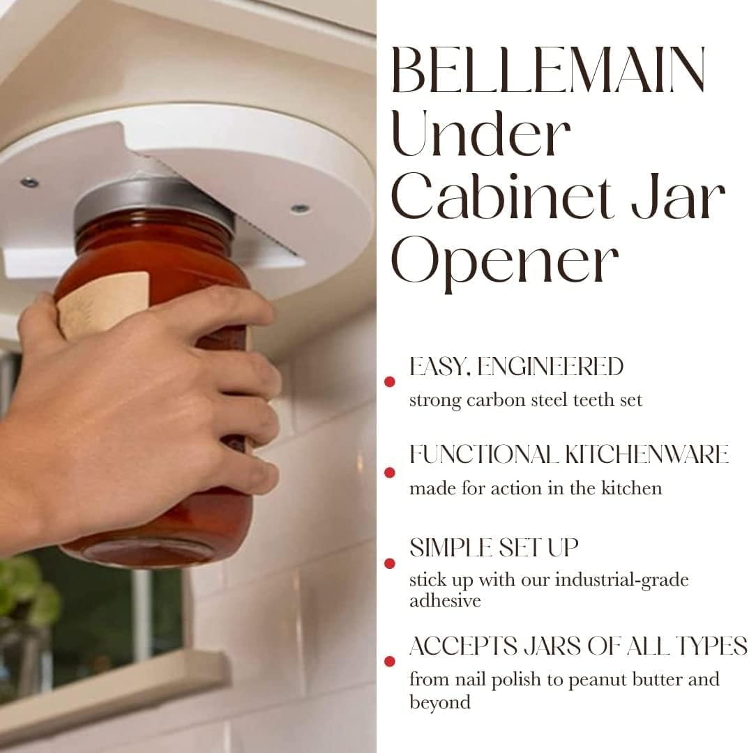 Bellemain Under Cabinet Jar Opener, Lid Grippers for Opening Jars, 2-Pack