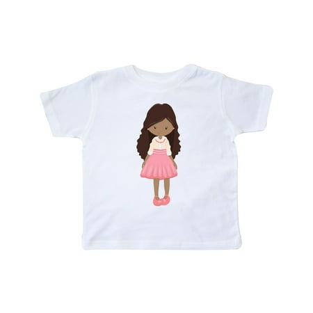 

Inktastic African American Girl Fashion Girl Pink Pearls Gift Toddler Toddler Girl T-Shirt
