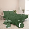thumbnail image 4 of ROYALE Hunter Green Duvet Cover Queen Size - Washed Duvet Cover Set, 3 Piece Double Brushed Duvet Covers with Button Closure - 1 Duvet Cover 90x90 inch & 2 Pillow Shams - Comforter Cover, 4 of 8