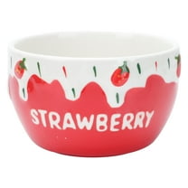 Niceauty Red Ceramic Strawberry Bowl for Storage with Antislip Bottom and Adorable Design 1Pc