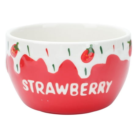 Niceauty Red Ceramic Strawberry Bowl for Storage with Antislip Bottom and Adorable Design 1Pc