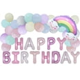 thumbnail image 1 of Kit de globos Macaron Happy Birthday, 74 unidades, látex Mylar, 1 of 1