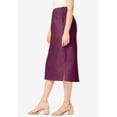 thumbnail image 4 of Jessica London Women's Plus Size Casual Comfort Elastic Waist Stretch Denim Midi Skirt, 4 of 6