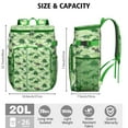 thumbnail image 3 of Travel Cooler Bag - Green Cartoon Dinosaurs Camouflage Pattern Camping Beer Cooler Backpack with Bottle Opener- Waterproof Insulated Picnic Backpacks - Cooler Bag for Beach, 3 of 6