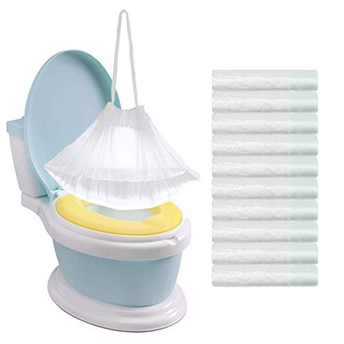 Tebery 100 Pack Portable Potty Chair Liners with Drawstring Potty Bags