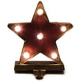thumbnail image 1 of glitzhome 7.48" H Star Christmas Stocking Holder Marquee LED Lighted Battery Operated, 1 of 7