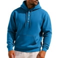thumbnail image 3 of DODADAWANJ Big and Tall Hoodies for Men Button Up Pullover Hoodie Fashion Autumn Hooded Sweatshirts with Kangaroo Pocket Workout Sweatshirt S, 3 of 7