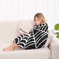thumbnail image 4 of Black Halloween Spider Webs Blanket Hoodies for Kids 6-13YR Oversize Wearable Blanket Hoodies for Boys Girls Teens, 4 of 7