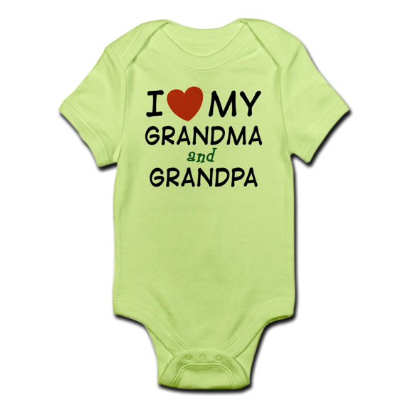 CafePress - I Love My Grandma And Grandpa Infant Bodysuit - Baby Light Bodysuit