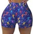 thumbnail image 2 of Picia Ice Hockey Players With Puck Printed Workout Shorts for Women Seamless Scrunch Butt Lifting High Waisted Yoga Gym Booty Running Moisture-wicking Short Pants-Small, 2 of 9
