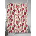 thumbnail image 5 of Fsddascl Red Pink Strawberry Shower Curtain Set - 48" x 72" Washable Bathtub Curtain with 12 Hooks, Beige Lovely Summer Spring Fruit Waterproof Fabric Stall Shower Curtains for Bathroom/Bathtub, 5 of 6