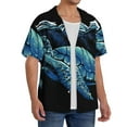 thumbnail image 4 of Gaeub Ocean Turtle Men's Lapel Short Sleeve Shirt, Relaxed Fit Shirt, Soft and Breathable for Outdoors Party Travel - Large, 4 of 7