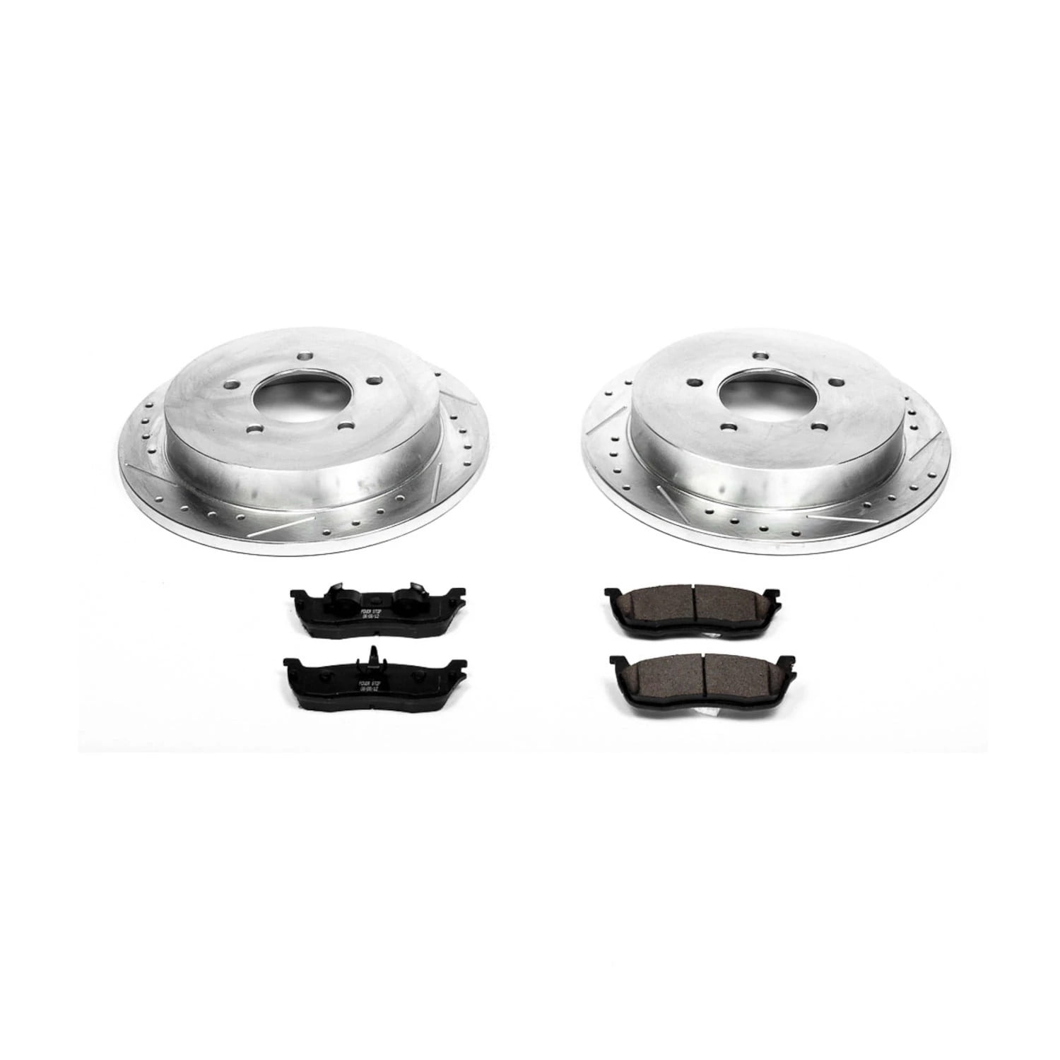 PowerStop Rear Z23 Evolution Sport Carbon-Fiber Ceramic Brake Pad and Drilled & Slotted Rotor Kit Fits: FORD LINCOLN Select Models K1872