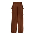 thumbnail image 3 of Hfolob Women's Pants Women Casual Comfortable Solid Color Elastic Waist Pleated Wide Leg Casual Pants For Women, 3 of 3