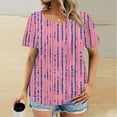 thumbnail image 2 of Perfectbot Women Blouses Print Plus Size Casual Short Sleeve Summer Pleated Crewneck Shirts ,S-5XL, 2 of 5