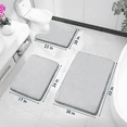 thumbnail image 2 of ComfiTime 3 Piece Bathroom Rugs Set – Thick Memory Foam, Non-Slip Bath Mat, Soft Plush Velvet Top, Ultra Absorbent, Small, Large & Long Rugs for Bathroom Floor with Contour Rug, Soft Gray, 2 of 12