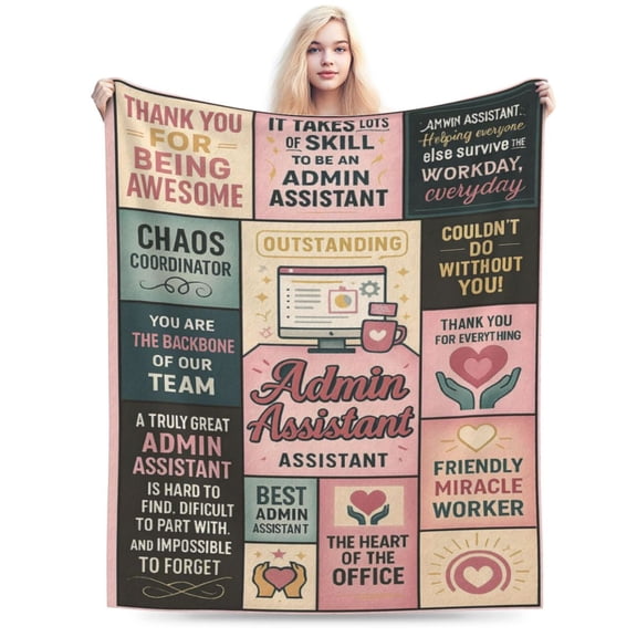 Administrative Assistant Gifts, Admin Assistant Gifts, Gift for Administrative Assistant Blanket Administrative Professional Day Gifts, Administrative Assistant Day Appreciation 50x40