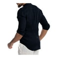 thumbnail image 2 of LVCBL Men's Csual Shirt with Pocket Daily Clothing At Home Lightweight Navy L, 2 of 7