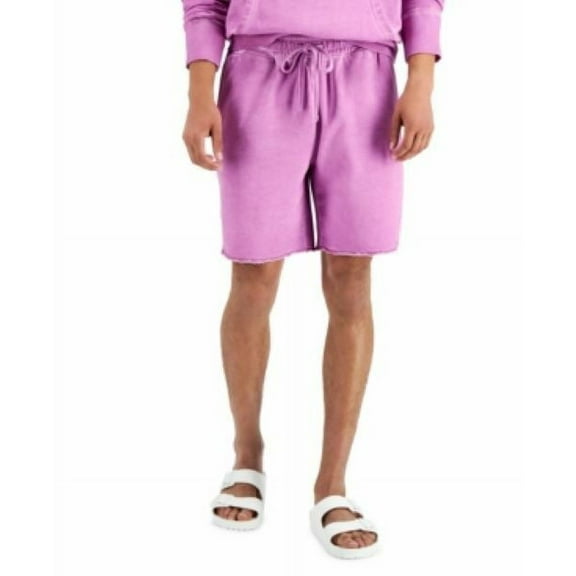 Sun   Stone Men's Regular-Fit Garment-Dyed 8" Fleece Shorts in First Bloom-XL