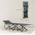 thumbnail image 3 of Outsunny Camping Cot for Adults with Mattress, Folding Bed, Light Grey, 3 of 10