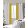 thumbnail image 3 of Yellow Geometric Blackout Curtains 63 Inches Long for Bedroom, Modern Striped Abstract Art Aesthetics Thermal Insulated Room Darkening Black Out Window Curtain Panels Grommet Drapes for Living Room, 3 of 8