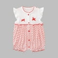 thumbnail image 2 of Busydd Baby Girl Clothes Short Sleeve Round Neck Toddler Romper Comfy Summer Cotton Newborn Girl Clothes Cute Print Button Infant Girl Rompers 18 Months, 2 of 3