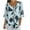 Light Blue, variant on Ecqkame womens summer tops Summer Floral Print Casual Elbow-Length Sleeve T Shirts Trendy V Neck Loose Button Tee Shirts Gray XXL