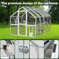 thumbnail image 5 of HighSound Catio Outdoor Cat Enclosure, Large Cat House for Multiple Cats with 7 Platforms, 2 Resting Box and 2 Bridges, Wooden Cat House Cage with Waterproof and UV Proof Cover, 111"L, Grey&White, 5 of 9