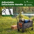 thumbnail image 2 of Gianna Collapsible Folding Wagon, Heavy Large Capacity Garden Wagon, Big Bucket Beach Cart with Multi-Terrain Brake Wheels for Outdoor Camping, Shopping, 28.7" X 18.7" X 35.4"，Gray, 2 of 6