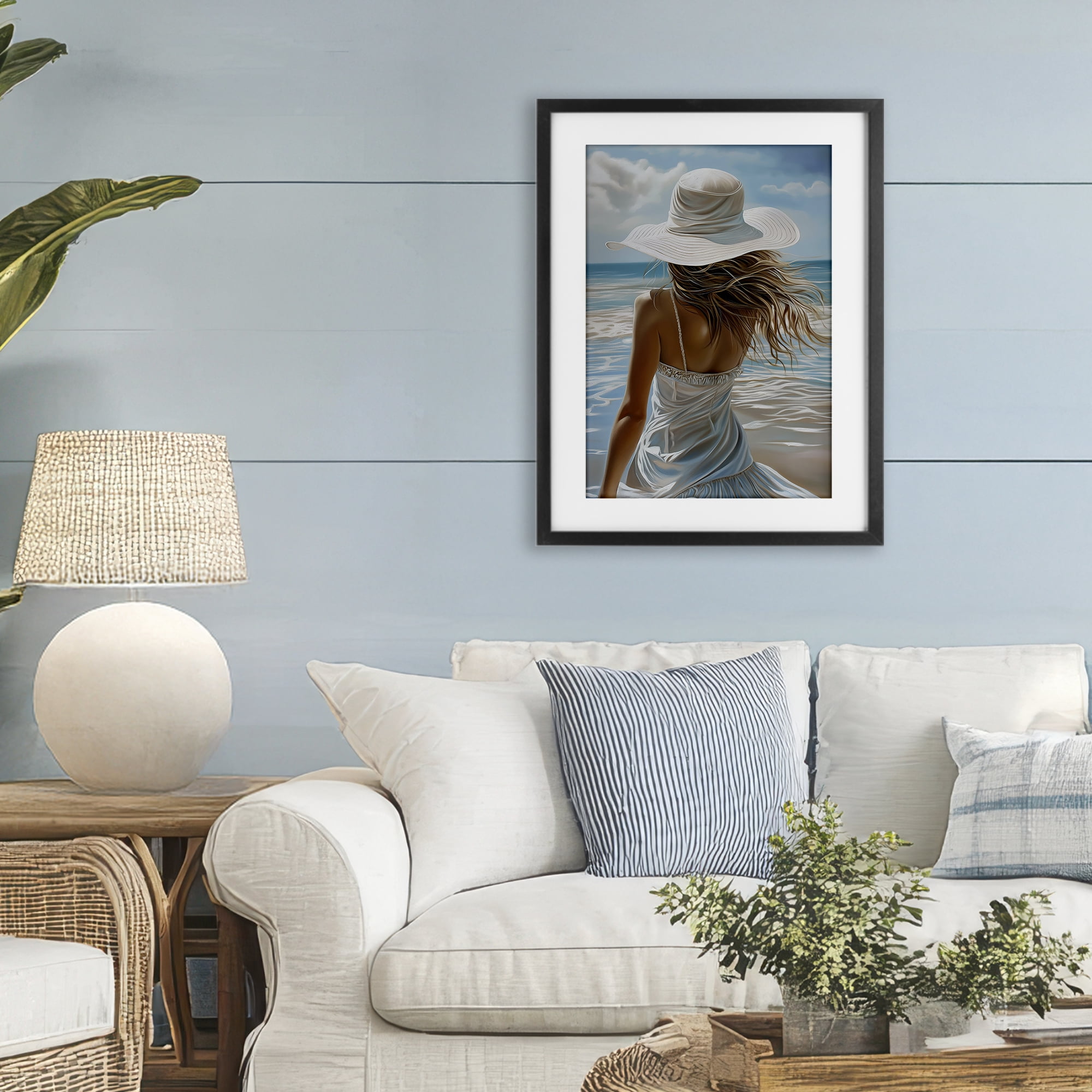 Stupell Industries Day Dreaming Summer Beach Black Framed Print Under Glass, design by Imagine It Images