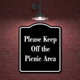 thumbnail image 2 of Please Keep Off the Picnic Area BLACK Aluminum Composite Sign 20''x24'', 2 of 9