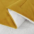 thumbnail image 4 of Chezmoi Collection Ultra-Soft Micromink Sherpa Queen Size Comforter Set with 2 Pillow Shams, Reversible Plush Bedding Comforter 3-Piece, Mustard Yellow, 4 of 8