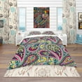 thumbnail image 2 of Designart 'Pattern Based on Traditional Asian Elements Paisley' Vintage Bedding Set - Duvet Cover & Shams, 2 of 4