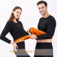 thumbnail image 4 of Ropa interior térmica de vellón dorado grueso con forro polar de doble capa para hombre, ropa de otoño para mujer, traje a prueba de frío para parejas de mediana edad y mayores, 4 of 5