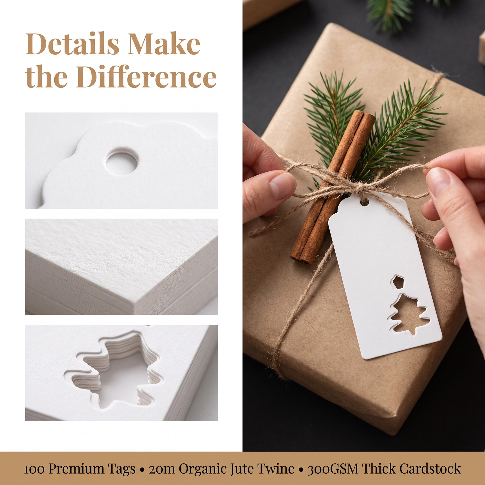 Unique Bargains Thick Presentation Gift Wrapping Tags for Events 1.8" x 3.7" White Tree