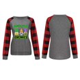 thumbnail image 4 of PENGXIANG Femmes Sweat-Shirt à Carreaux de Dessin Animé à Manches Longues Pull Col, 4 of 5