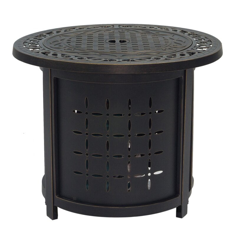 Round Cast Aluminium Gas Firepit, Stanbroil Fire Pit Burner And Pant