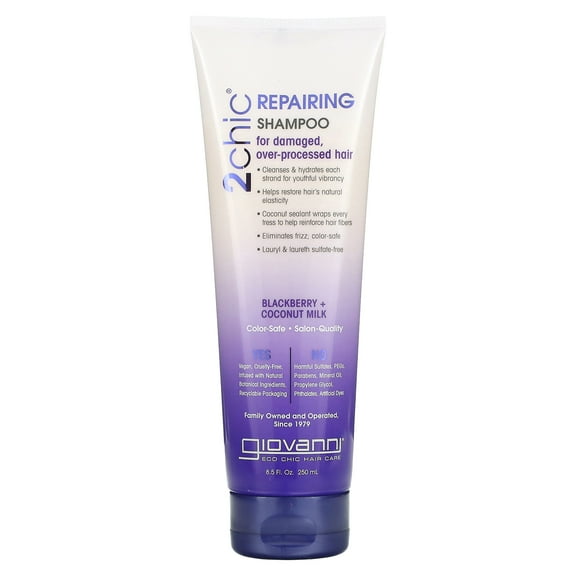Giovanni, 2chic, Repairing Shampoo, For Damaged, Over-Processed Hair, Blackberry   Coconut Milk, 8.5 fl oz (250 ml)