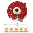 thumbnail image 6 of 13 Inch Round Placemats Set of 6, Red Christmas Non Slip Heat Insulation PP Table Mats, Snowman Snowflake Xmas Tree Ball Elk Washable Place Mats for Kitchen Dining Party Table Decor, 6 of 7