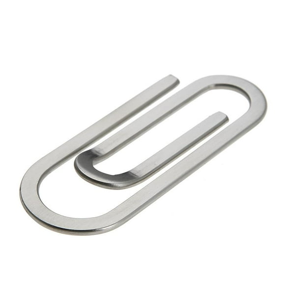 Yucurem 2pcs Stainless Steel Metal Money Clips Paper Clip Holder Folder (Silver)