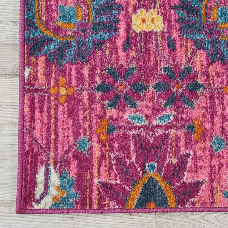 Nourison Passion Fuchsia 9\' x 12\' Area Rug, Boho, Moroccan, Bed Room,  Living Room, Dining Room, Kitchen, , Easy Cleaning, Non Shedding (9\' x 12\') | Hüte