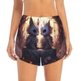 thumbnail image 4 of Lsque Romantic Rose Animal Couple Printed Women's Running Shorts with Liner Pockets,Elastic Quick Dry Workout Athletic Gym Yoga Shorts,Womens High Waist Shorts-XX-Large, 4 of 9